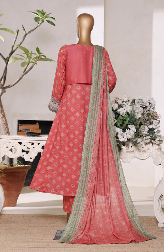 Bin Saeed Luxury Embroidered Lawn Stitched 3 Piece Suit - Design-06 - BS26FRO - Pink - Summer Collection