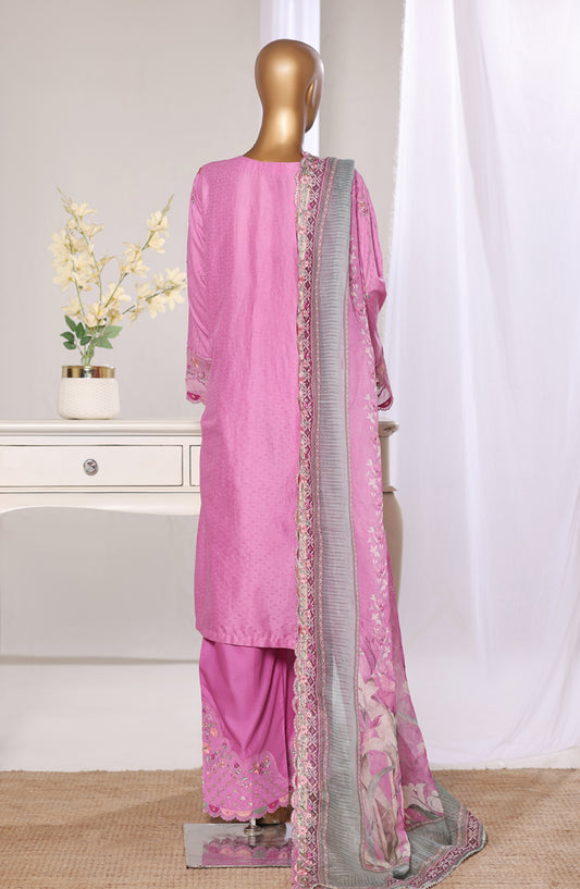 Bin Saeed Luxury Embroidered Jacquard Stitched 3 Piece Suit - Design-09 - BS26JCQ - Pink - Mid Summer Collection