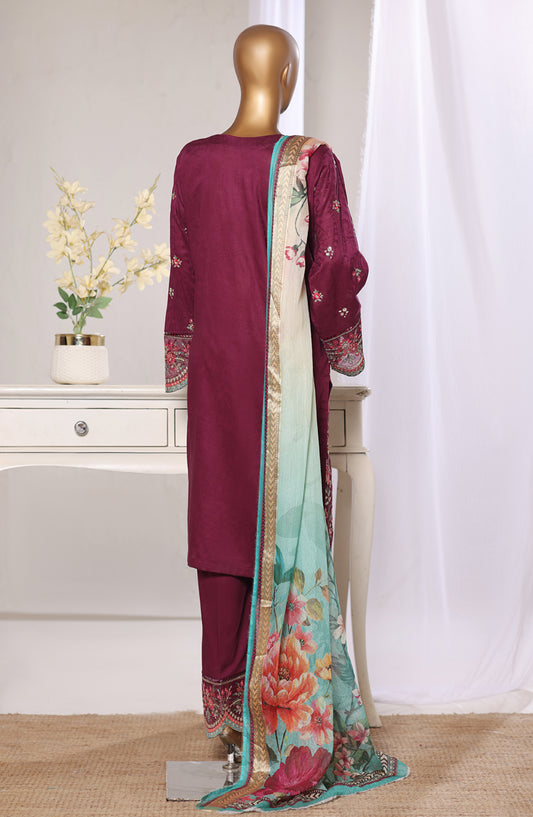 Bin Saeed Luxury Embroidered Jacquard Stitched 3 Piece Suit - Design-08 - BS26JCQ - Pink - Mid Summer Collection