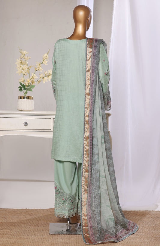 Bin Saeed Luxury Embroidered Jacquard Stitched 3 Piece Suit - Design-07 - BS26JCQ - Sea Green - Mid Summer Collection