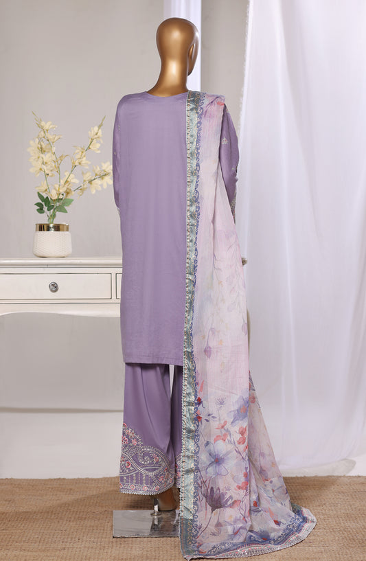 Bin Saeed Luxury Embroidered Jacquard Stitched 3 Piece Suit - Design-06 - BS26JCQ - Purple - Mid Summer Collection