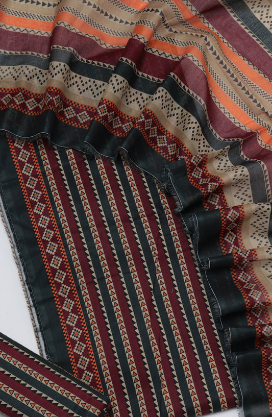 Bin Saeed Printed Cotton Unstitched 3 Piece Suit - D-11 - BS26NHT - Brown - Summer Collection