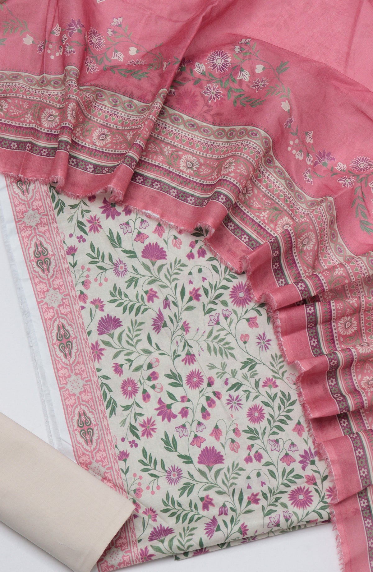 Bin Saeed Printed Cotton Unstitched 3 Piece Suit - D-10 - BS26NHT - Pink - Summer Collection
