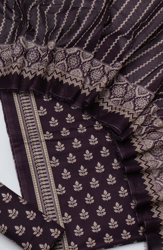 Bin Saeed Printed Cotton Unstitched 3 Piece Suit - D-09 - BS26NHT - Black - Summer Collection