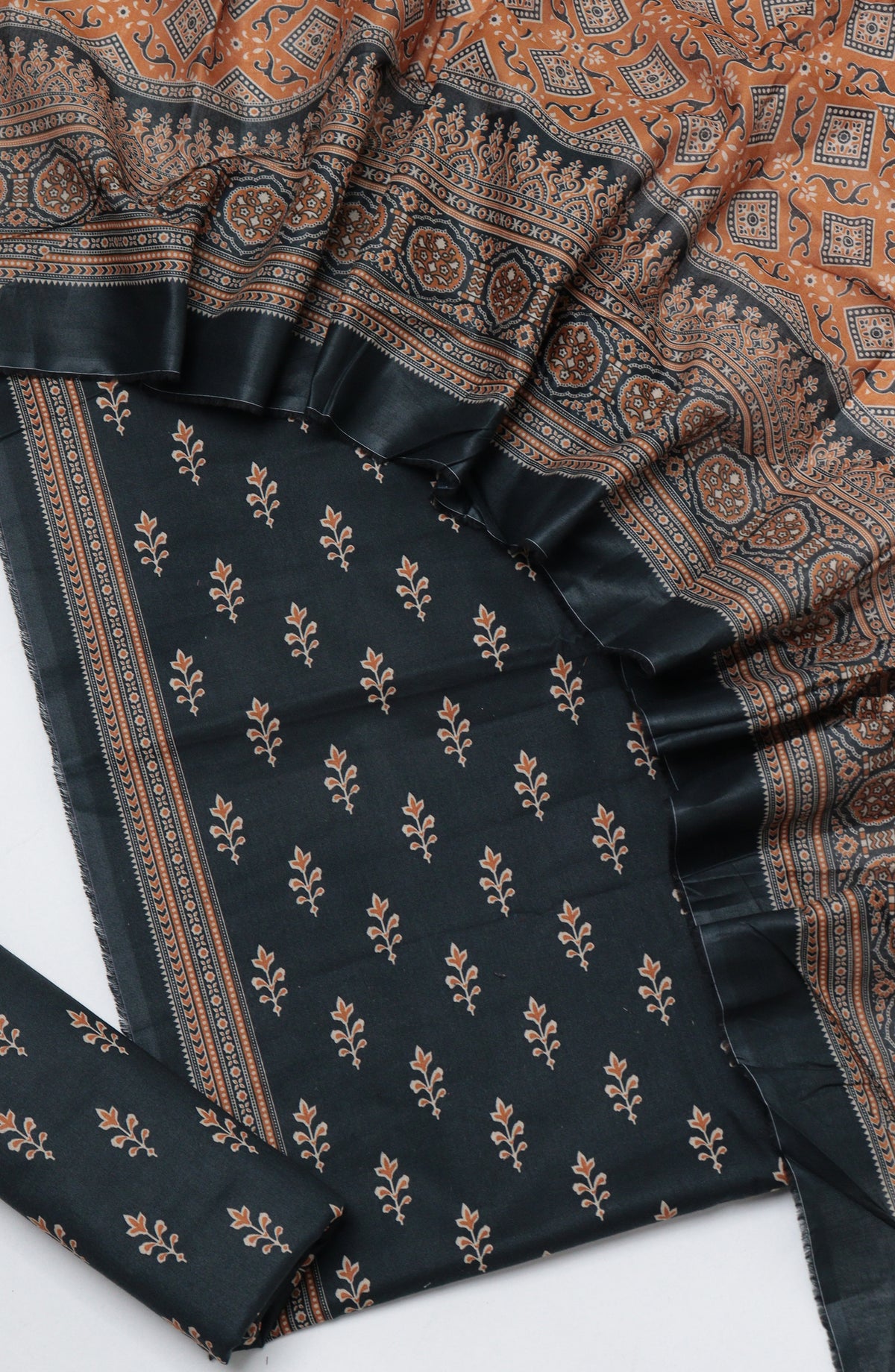 Bin Saeed Printed Cotton Unstitched 3 Piece Suit - D-04 - BS26NHT - Black - Summer Collection