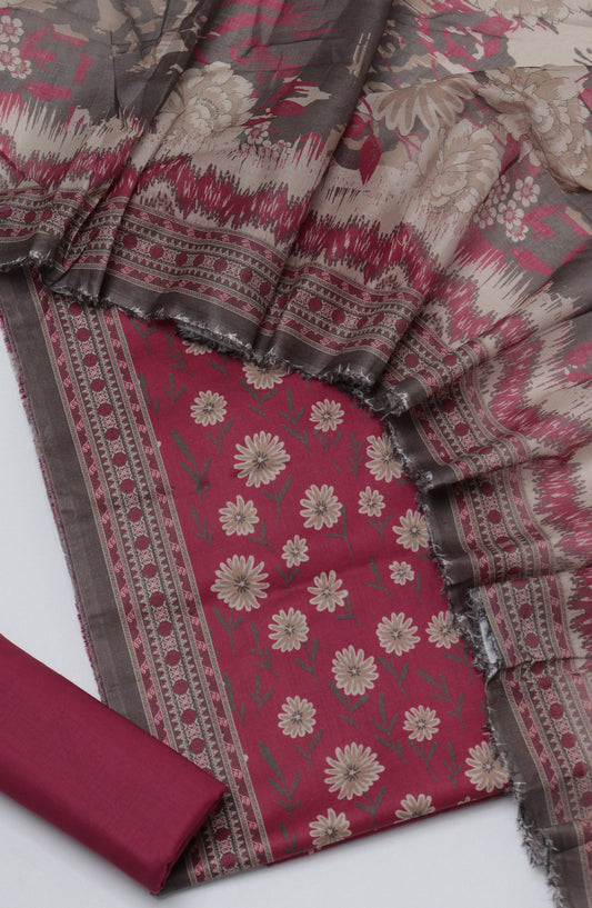 Bin Saeed Printed Cotton Unstitched 3 Piece Suit - D-02 - BS26NHT - Pink - Summer Collection
