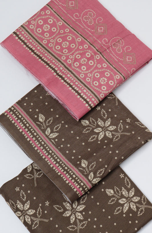 Bin Saeed Printed Khaddar Unstitched 3 Piece Suit - D-01 - BS26WD - Brown - Winter Collection