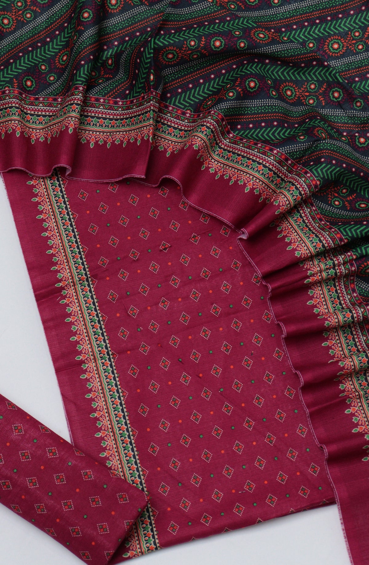 Bin Saeed Printed Khaddar Unstitched 3 Piece Suit - D-02 - BS26KDR - Pink - Winter Collection