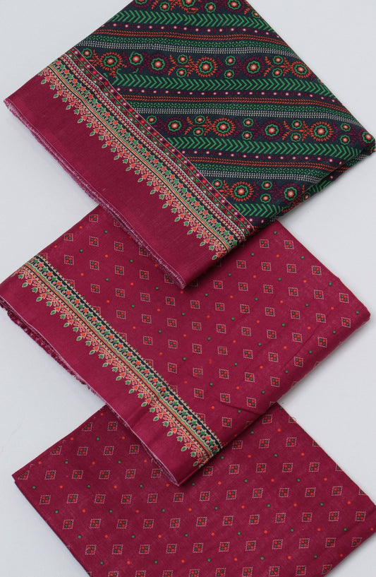 Bin Saeed Printed Khaddar Unstitched 3 Piece Suit - D-02 - BS26KDR - Pink - Winter Collection