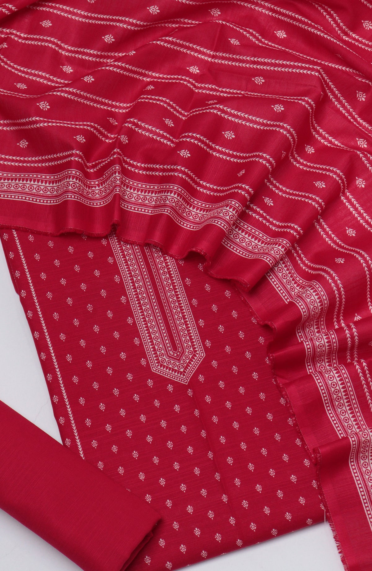 Bin Saeed Printed Khaddar Unstitched 3 Piece Suit - D-04 - BS26KDR - Red - Winter Collection