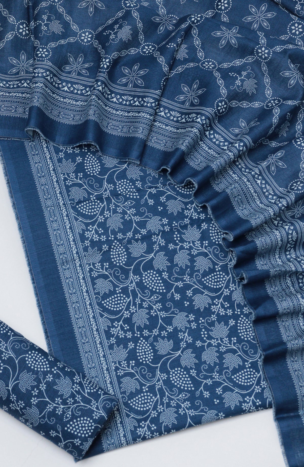 Bin Saeed Printed Khaddar Unstitched 3 Piece Suit - D-05 - BS26KDR - Blue - Winter Collection