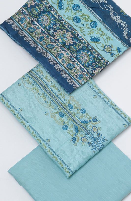 Bin Saeed Printed Khaddar Unstitched 3 Piece Suit - D-07 - BS26KDR - Ferozi - Winter Collection