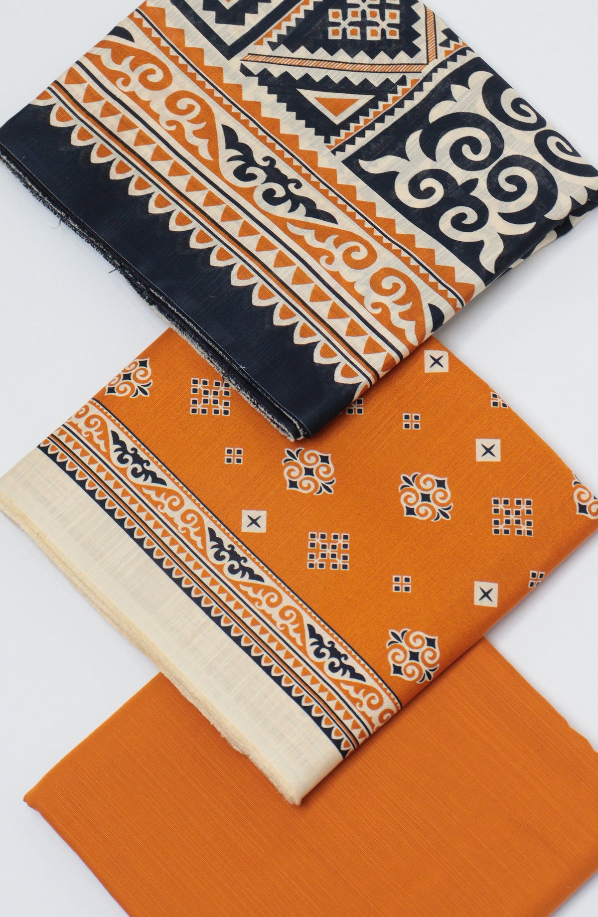 Bin Saeed Printed Khaddar Unstitched 3 Piece Suit - D-07 - BS26WD - Orange - Winter Collection