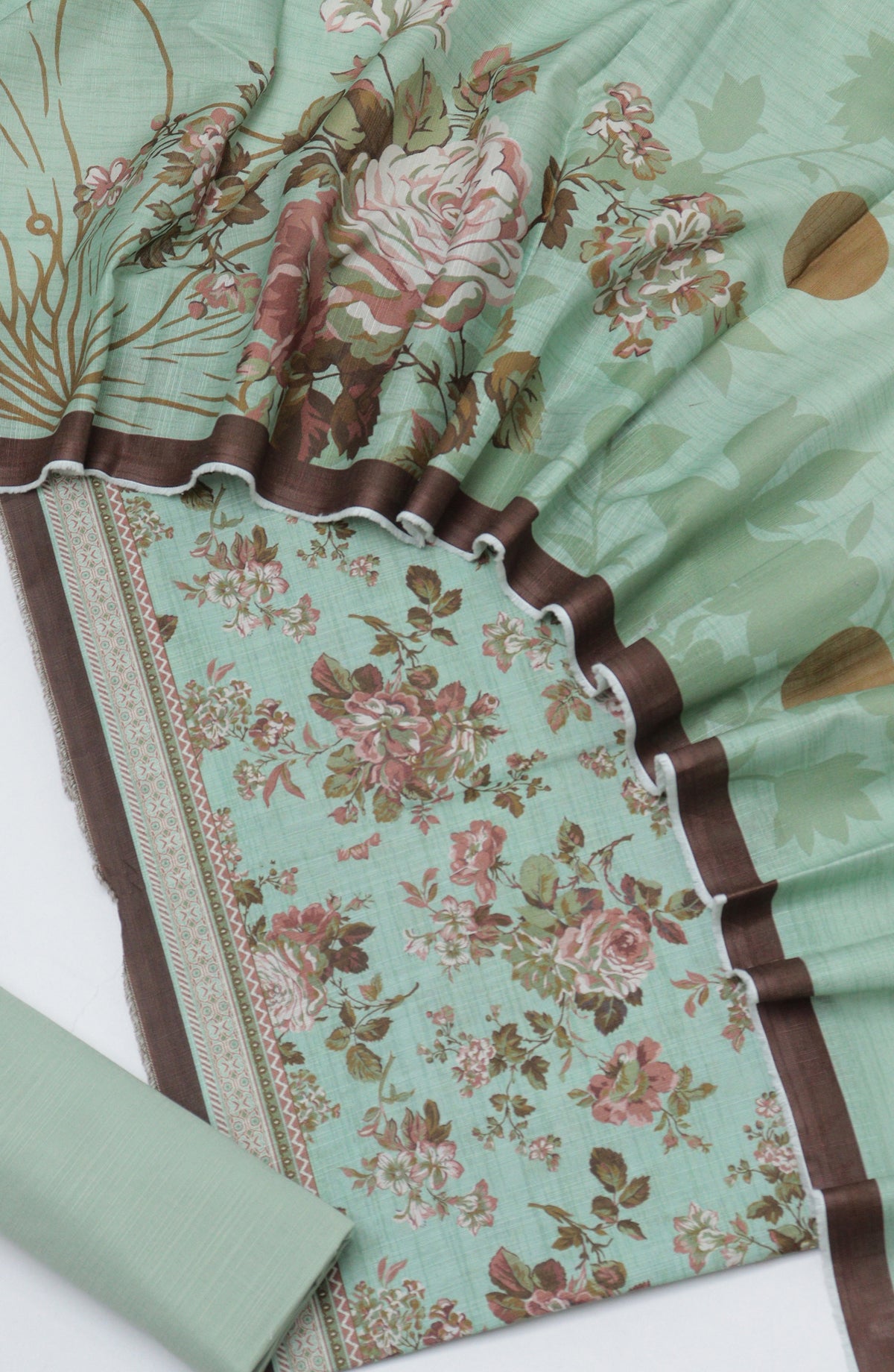 Bin Saeed Printed Khaddar Unstitched 3 Piece Suit - D-08 - BS26KDR - Sea Green - Winter Collection
