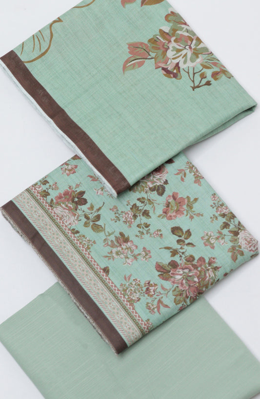 Bin Saeed Printed Khaddar Unstitched 3 Piece Suit - D-08 - BS26KDR - Sea Green - Winter Collection