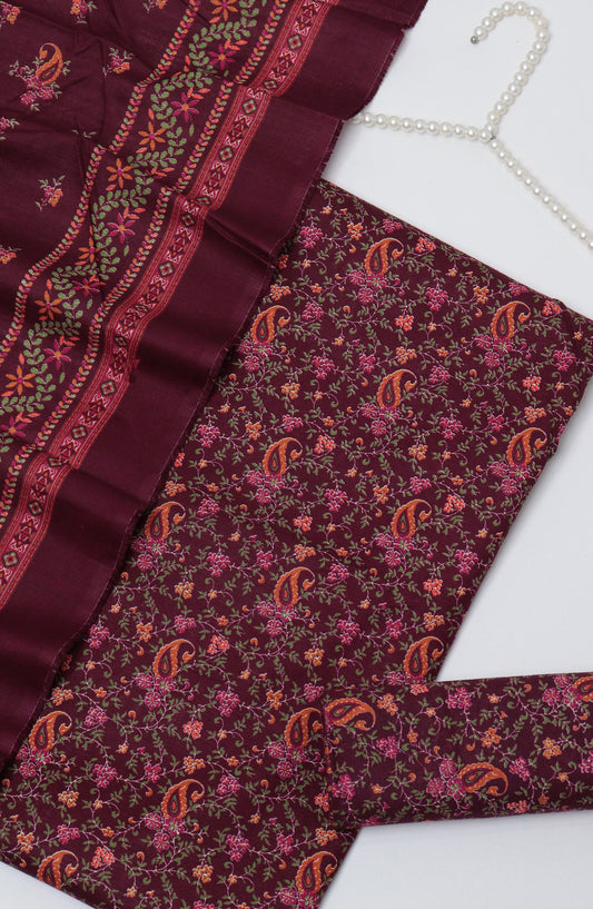 Bin Saeed Printed Khaddar Unstitched 3 Piece Suit - D-11 - BS26WD - Pink - Winter Collection