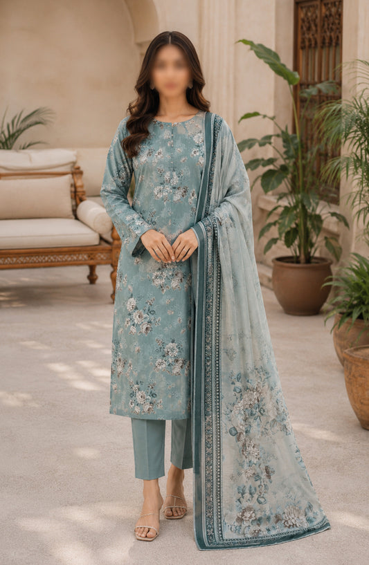 Bin Saeed Printed Lawn Unstitched 3 Piece Suit - PD-11 - BS26DCS - Green - Summer Collection