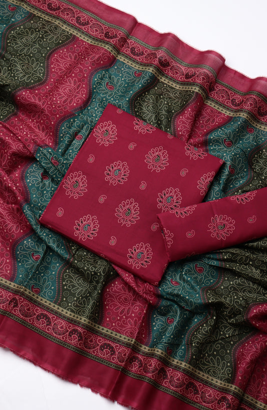 Bin Saeed Printed Lawn Unstitched 3 Piece Suit - PD-08 - BS26DCS - Red - Summer Collection