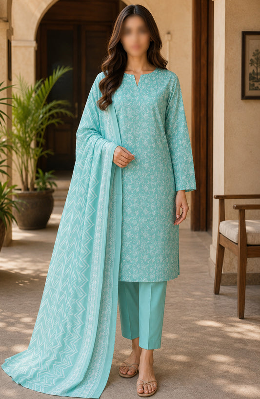 Bin Saeed Printed Lawn Unstitched 3 Piece Suit - PD-07 - BS26DCS - Ferozi - Summer Collection