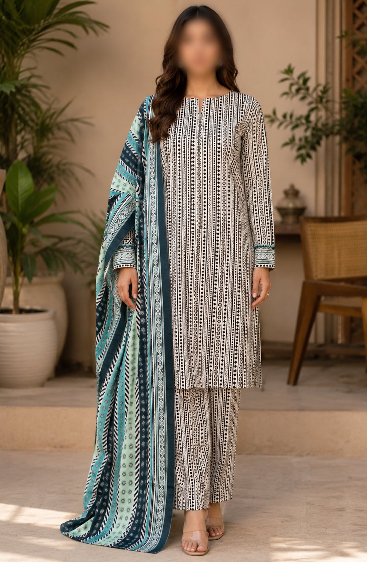 Bin Saeed Printed Lawn Unstitched 3 Piece Suit - PD-02 - BS26DCS - Black - Summer Collection