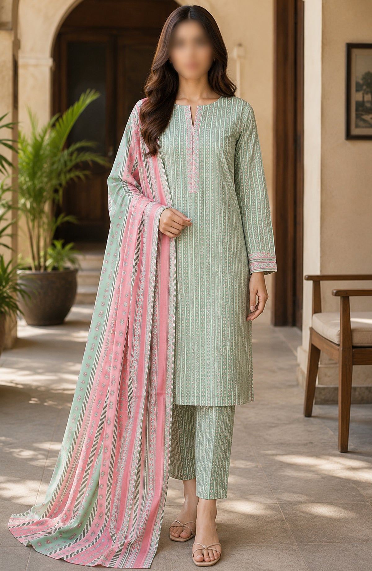 Bin Saeed Printed Lawn Unstitched 3 Piece Suit - PD-01 - BS26DCS - Pista - Summer Collection