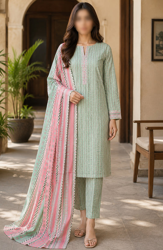 Bin Saeed Printed Lawn Unstitched 3 Piece Suit - PD-01 - BS26DCS - Pista - Summer Collection