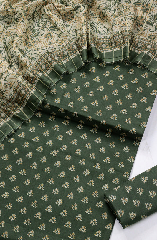 Bin Saeed Printed Lawn Unstitched 3 Piece Suit - D-21 - BS26PR - Green - Summer Collection