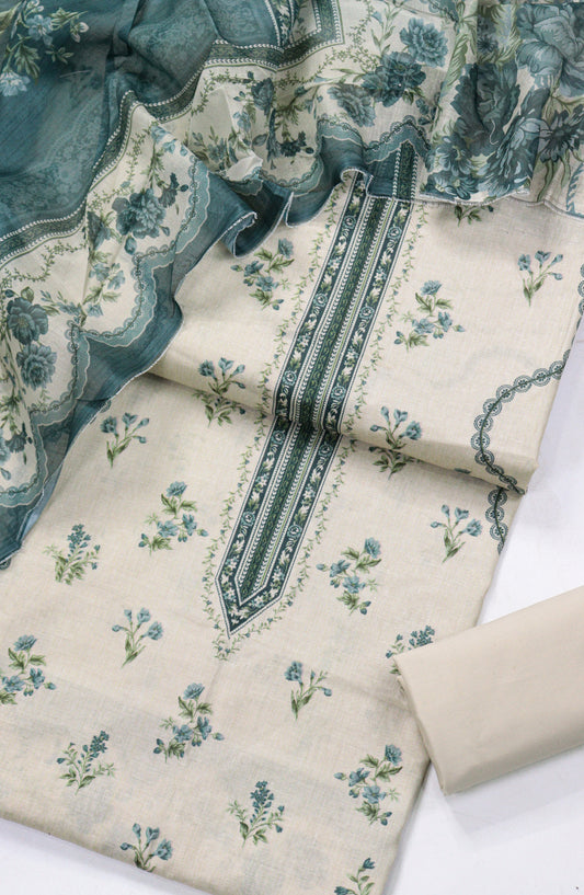 Bin Saeed Printed Lawn Unstitched 3 Piece Suit - D-20 - BS26PR - Fawn - Summer Collection