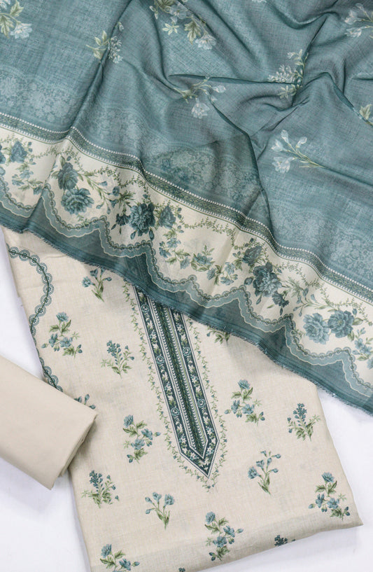 Bin Saeed Printed Lawn Unstitched 3 Piece Suit - D-20 - BS26PR - Fawn - Summer Collection