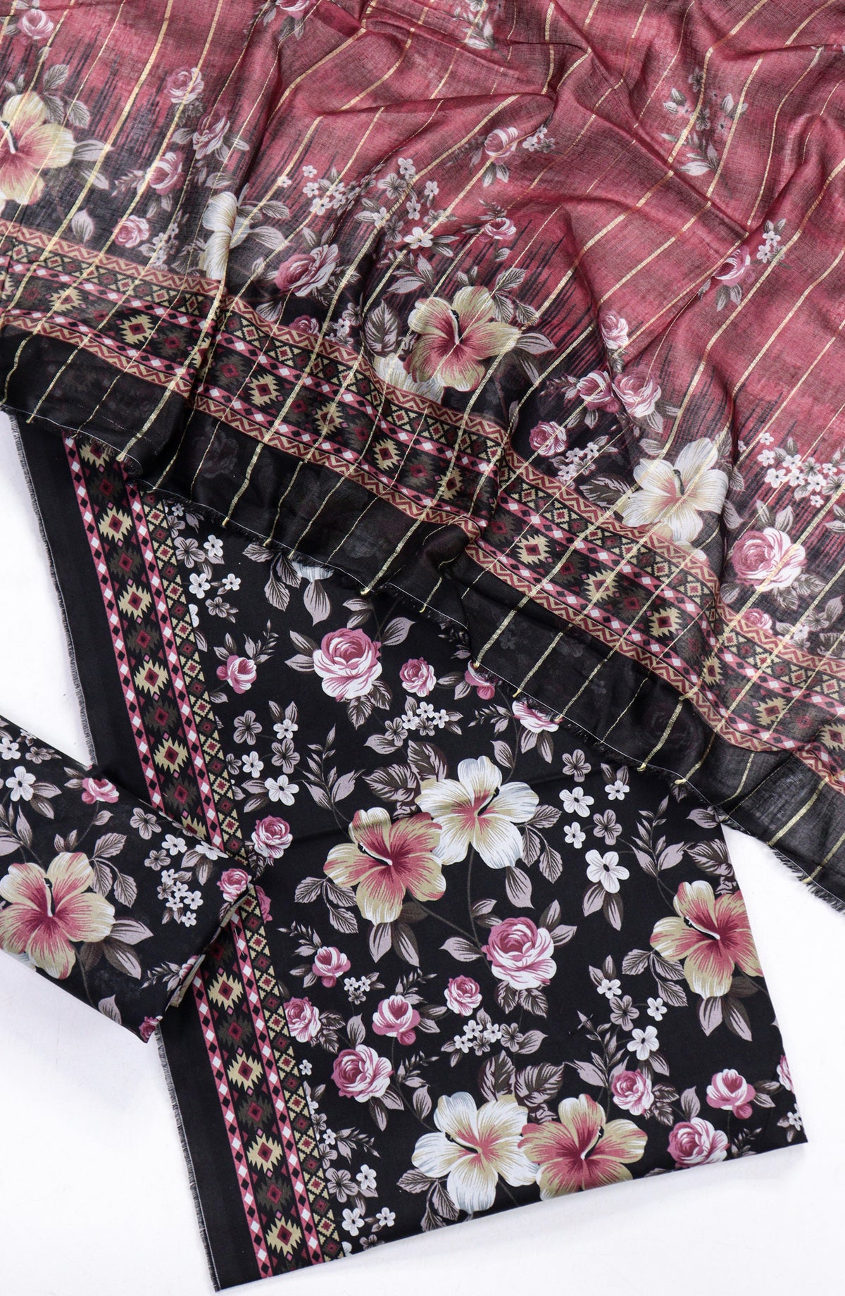 Bin Saeed Printed Lawn Unstitched 3 Piece Suit - D-19 - BS26PR - Black - Summer Collection