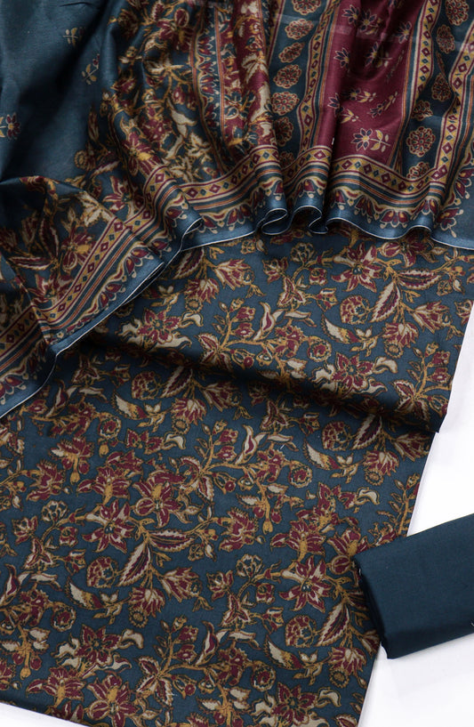 Bin Saeed Printed Lawn Unstitched 3 Piece Suit - D-18 - BS26PR - Blue - Summer Collection