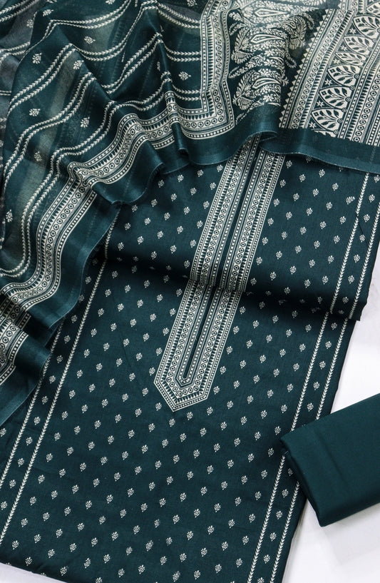 Bin Saeed Printed Lawn Unstitched 3 Piece Suit - D-16 - BS26PR - Green - Summer Collection