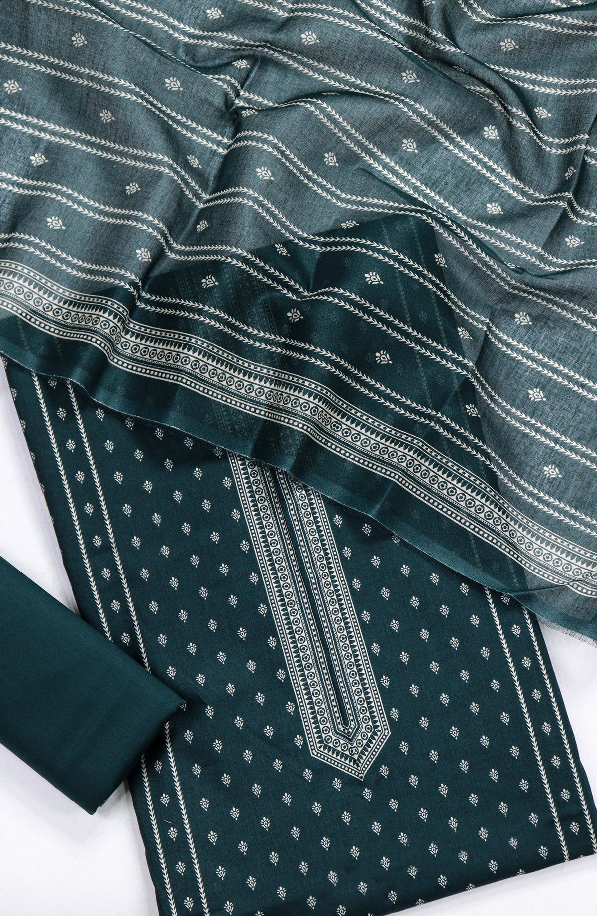 Bin Saeed Printed Lawn Unstitched 3 Piece Suit - D-16 - BS26PR - Green - Summer Collection