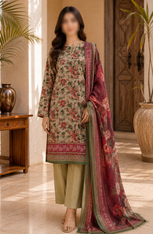 Bin Saeed Printed Lawn Unstitched 3 Piece Suit - BSD-13 - BS26DIN - Green - Summer Collection