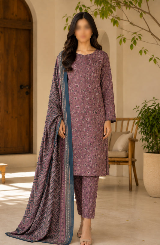 Bin Saeed Printed Lawn Unstitched 3 Piece Suit - BSD-12 - BS26DIN - Purple - Summer Collection