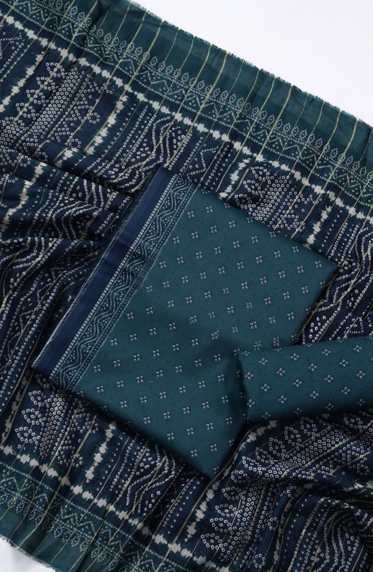 Bin Saeed Printed Lawn Unstitched 3 Piece Suit - BSD-09 - BS26DIN - Teal - Summer Collection