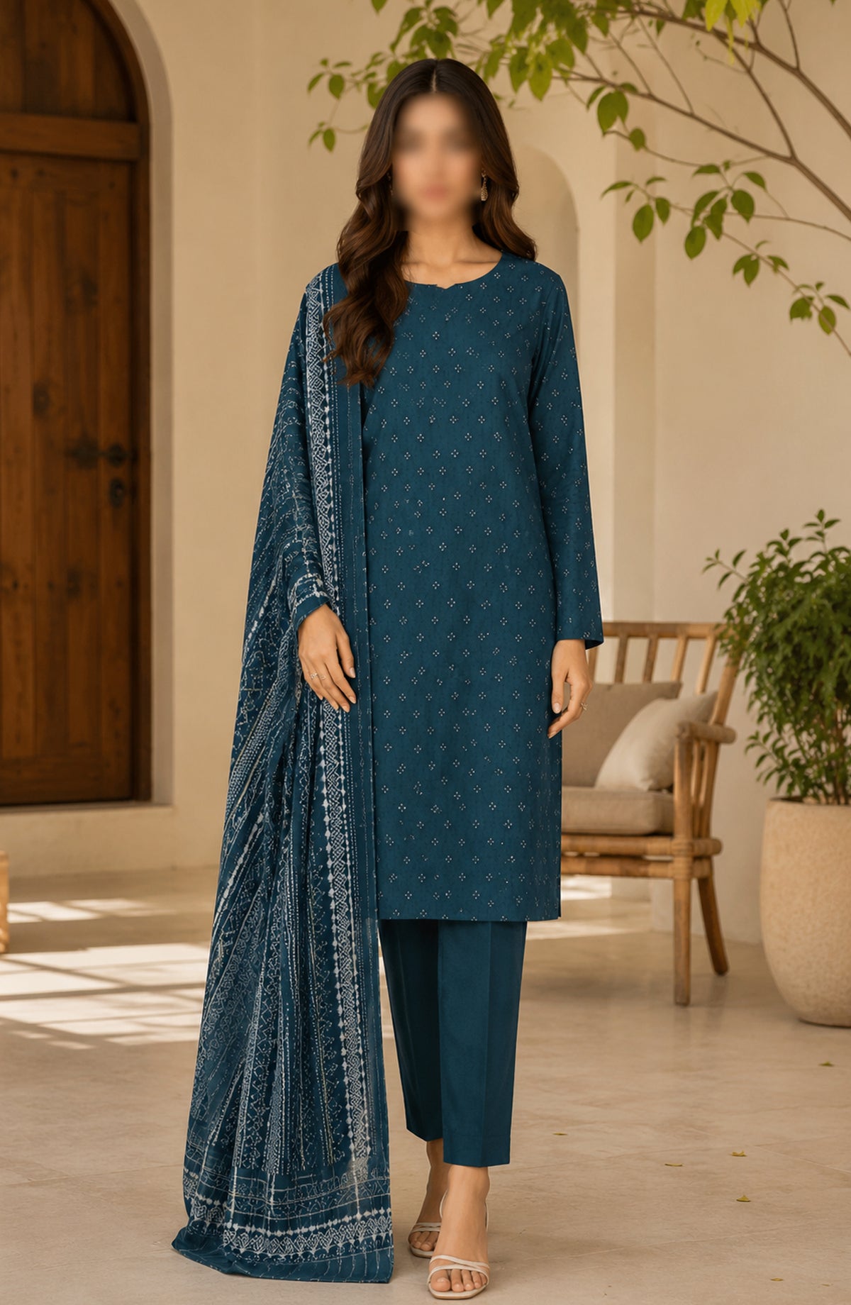 Bin Saeed Printed Lawn Unstitched 3 Piece Suit - BSD-09 - BS26DIN - Teal - Summer Collection