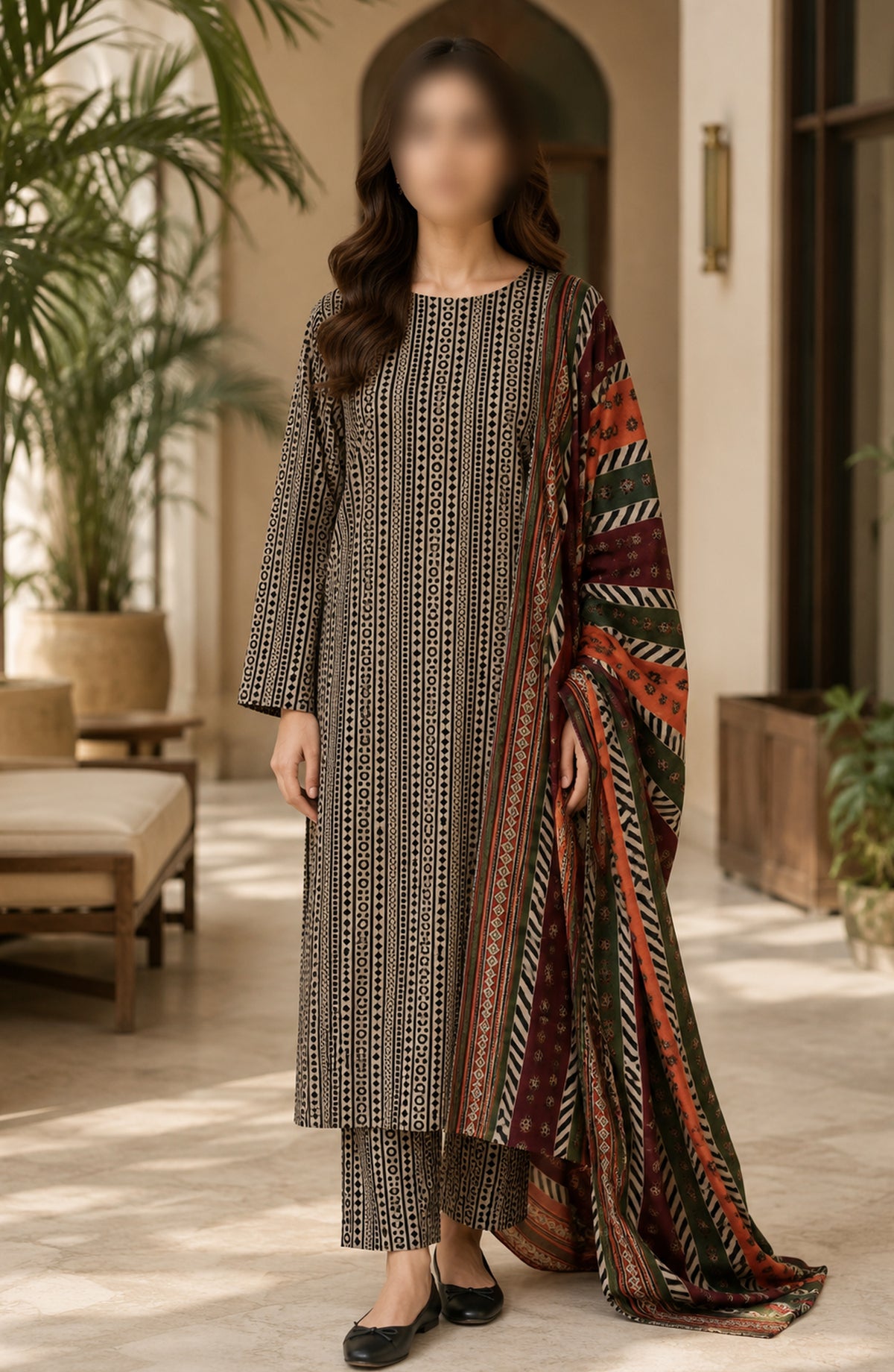 Bin Saeed Printed Lawn Unstitched 3 Piece Suit - BSD-03 - BS26DIN - Black - Summer Collection