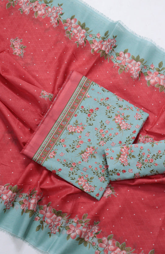 Bin Saeed Printed Lawn Unstitched 3 Piece Suit - BSD-02 - BS26DIN - Blue - Summer Collection