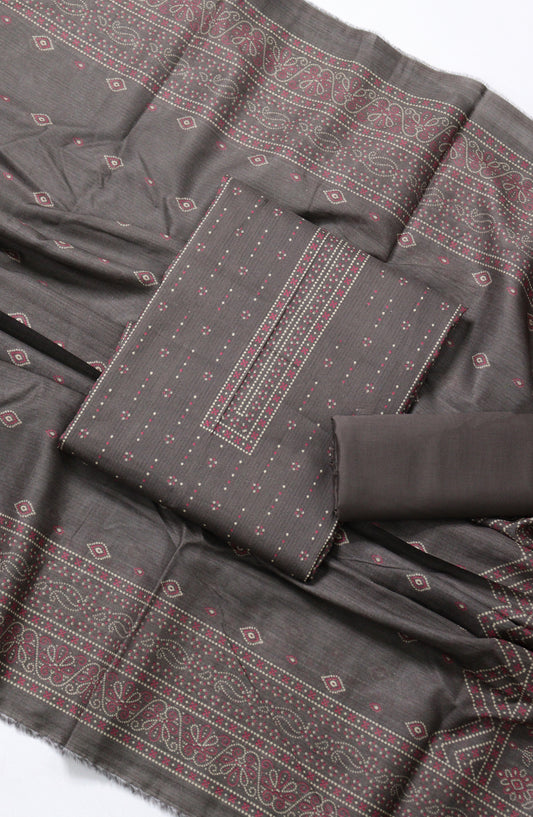 Bin Saeed Printed Lawn Unstitched 3 Piece Suit - BSD23 - BS26END - Grey - Summer Collection