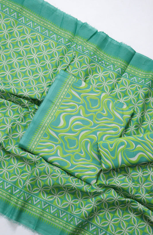 Bin Saeed Printed Lawn Unstitched 3 Piece Suit - BSD19 - BS26END - Green - Summer Collection