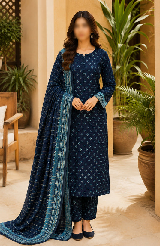 Bin Saeed Printed Lawn Unstitched 3 Piece Suit - BSD17 - BS26END - Blue - Summer Collection