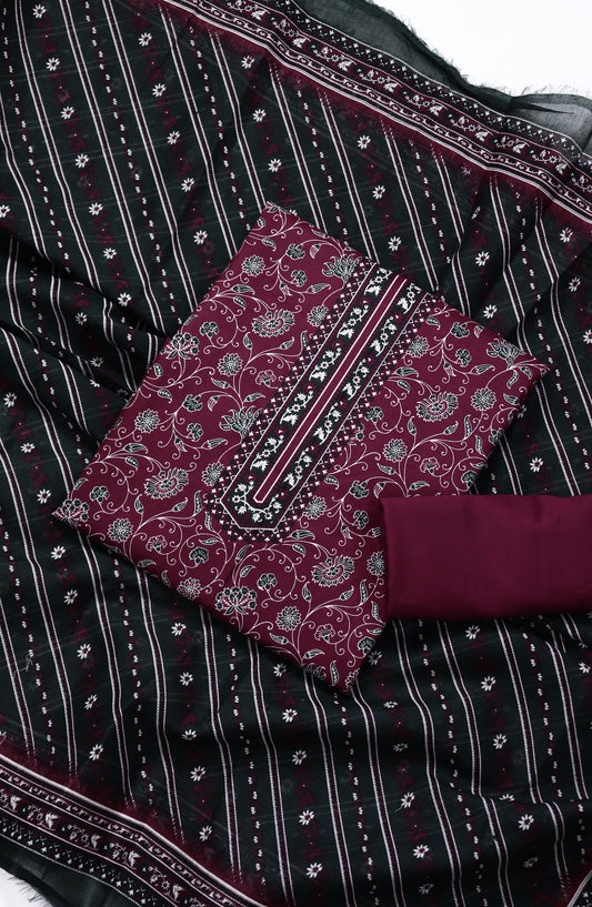 Bin Saeed Printed Lawn Unstitched 3 Piece Suit - BSD14 - BS26END - Pink - Summer Collection