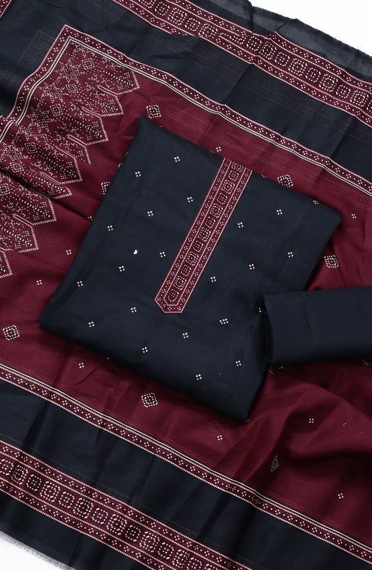 Bin Saeed Printed Lawn Unstitched 3 Piece Suit - BSD13 - BS26END - Black - Summer Collection