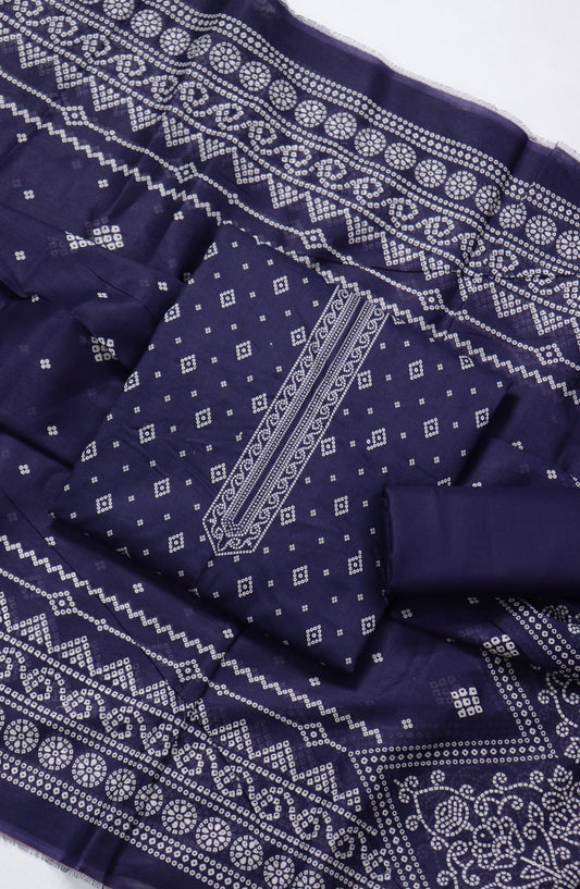 Bin Saeed Printed Lawn Unstitched 3 Piece Suit - BSD10 - BS26END - Blue - Summer Collection