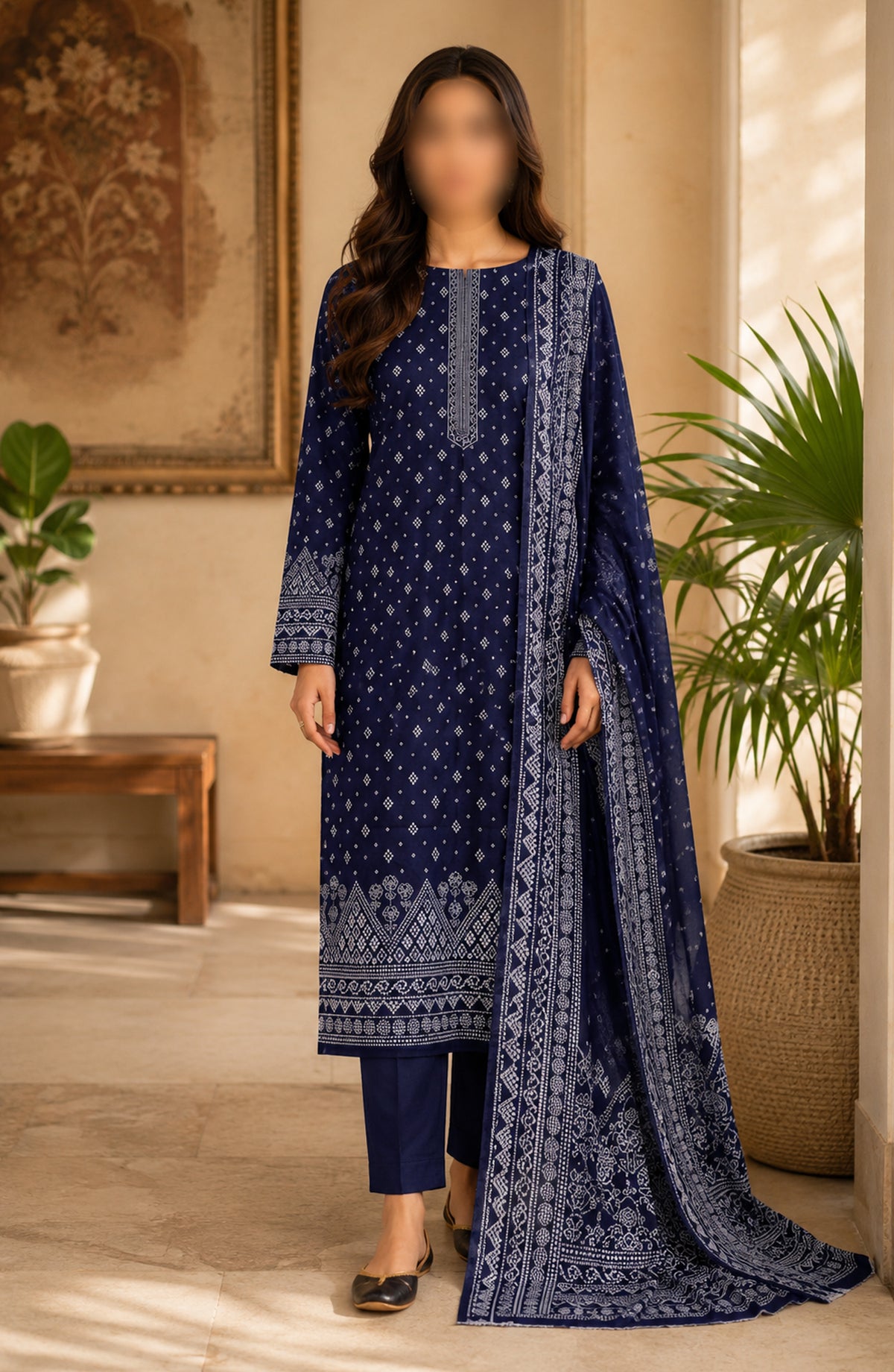 Bin Saeed Printed Lawn Unstitched 3 Piece Suit - BSD10 - BS26END - Blue - Summer Collection