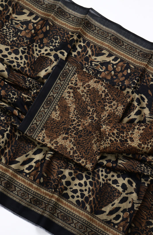 Bin Saeed Printed Lawn Unstitched 3 Piece Suit - BSD07 - BS26END - Brown - Summer Collection