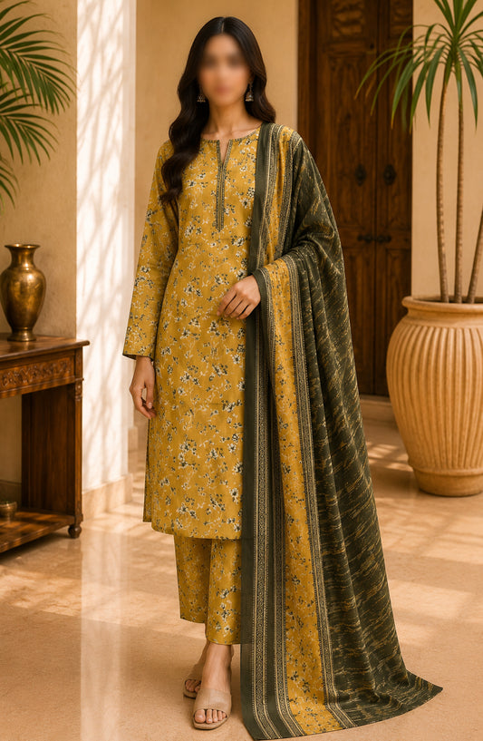 Bin Saeed Printed Lawn Unstitched 3 Piece Suit - BSD03 - BS26END - Yellow - Summer Collection