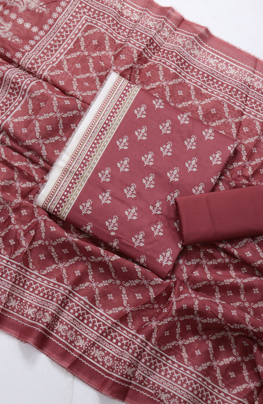 Bin Saeed Printed Lawn Unstitched 3 Piece Suit - BSD01 - BS26END - Pink - Summer Collection