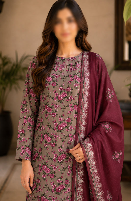Bin Saeed Printed Lawn Unstitched 3 Piece Suit - D-15 - BS26DCS - Pink - Summer Collection